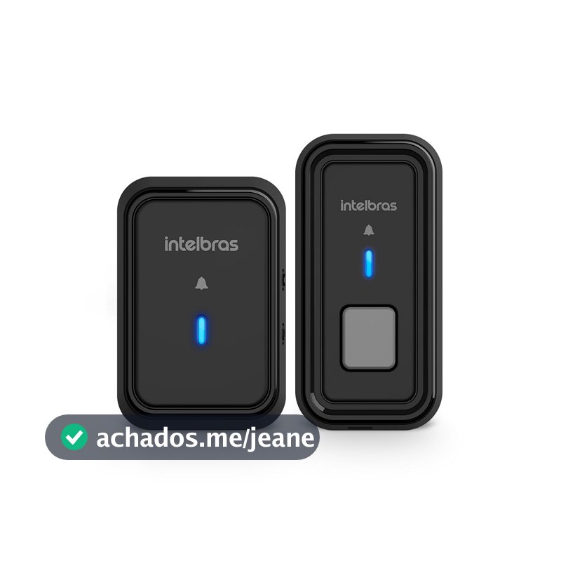 Campainha Sem Fio Com Bateria CIB 101S Preta Intelbras
