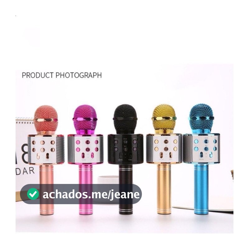 Microfone Ws 858 Karaokê Bluetooth Efeito Voz Modo Gravação  Função Selfie