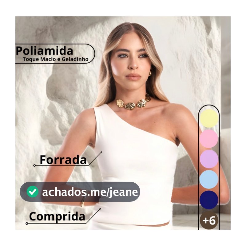 Blusa Feminina Um Ombro Só Forrada Poliamida Premium