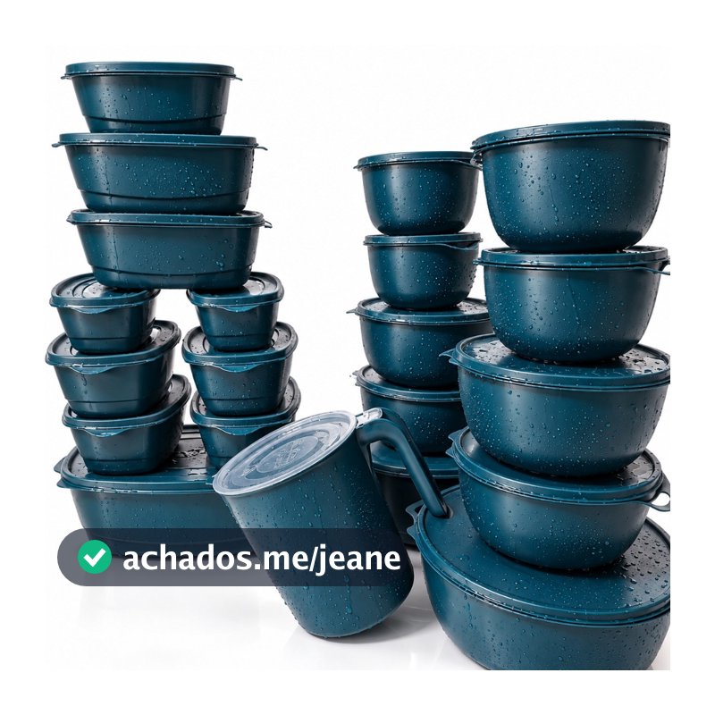 21 Potes Plásticos - Multiuso para Alimentos, Mantimento, Vasilha Livres De BPA e Herméticos