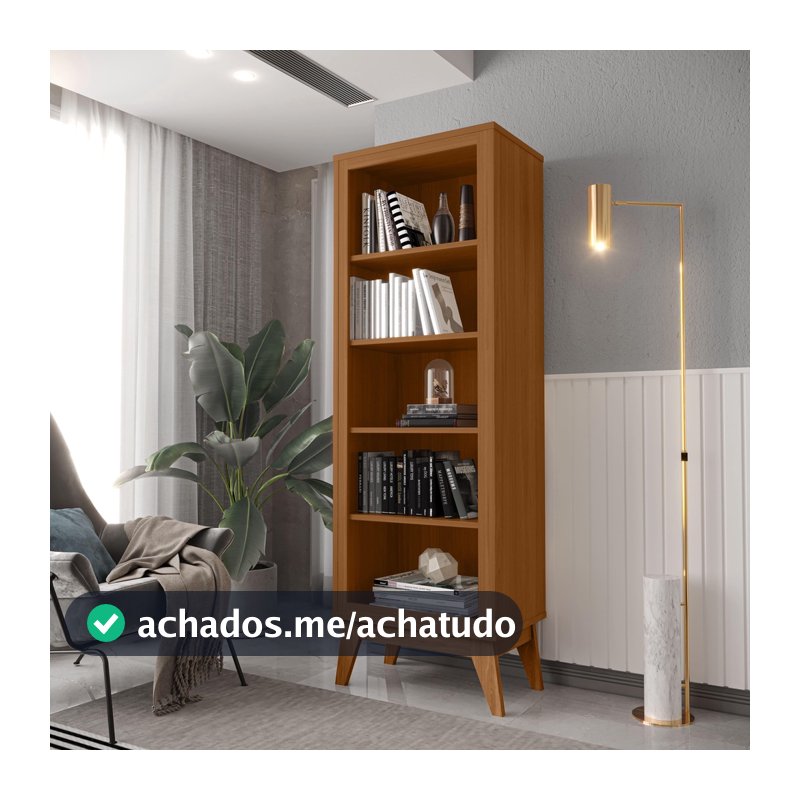 Estante Livreiro 4 Prateleiras com Pés em MDF Versales