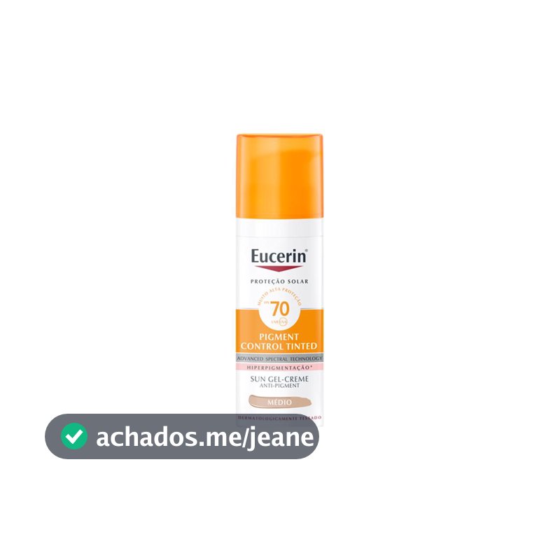 Eucerin Pigment Control Tinted Protetor Solar Facial Matte FPS70 Média 50ml