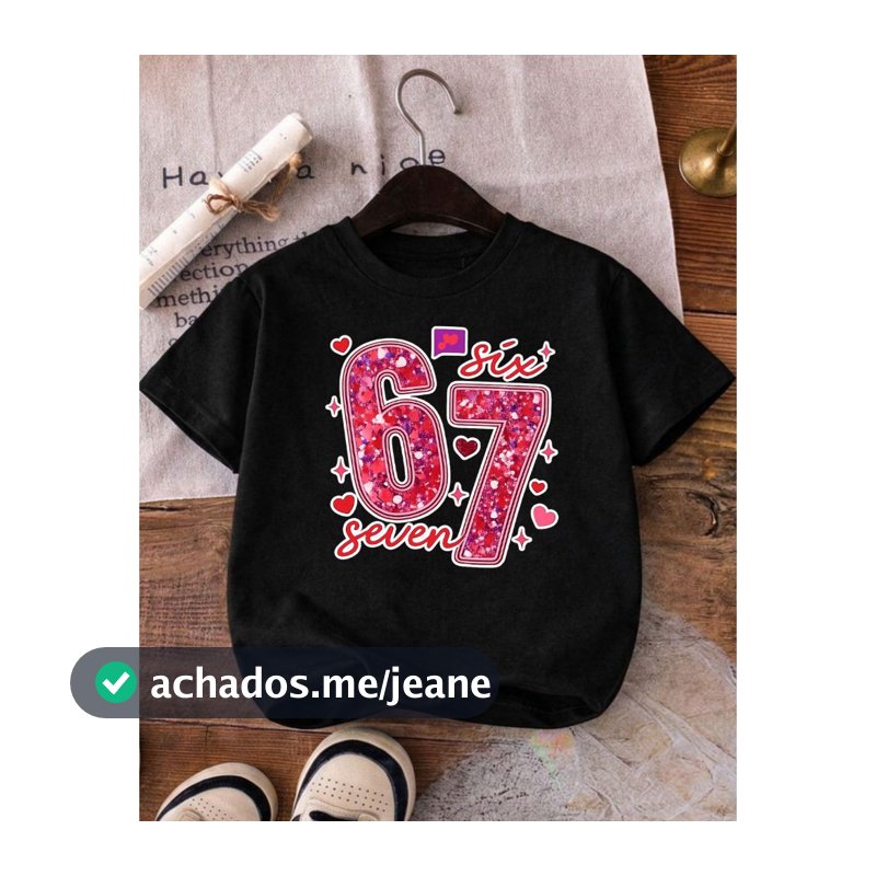 Camiseta Infantil Six Seven Blusa Meninas 67 Desenho Viral Modinha Blogueirinha T-Shirt Algodão
