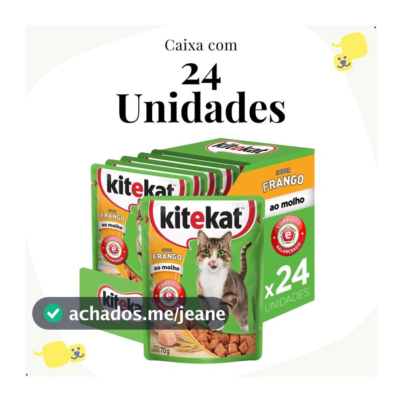 Sachê para Gatos Caixa de Sachê para Gato Sachê para Gatos Kitekat Ração Úmida para Gatos Frango
