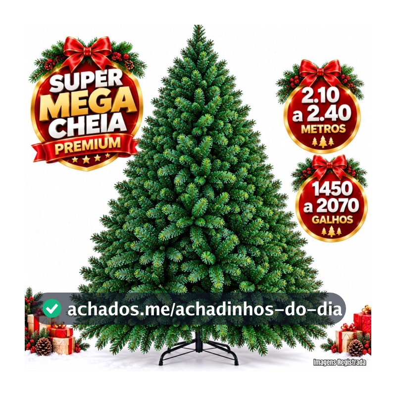 Arvore De Natal 2,10 a 2,40 Metros 1150/1450/1800/1550/2070 Galhos Cheia Luxo Premium Lançamento 2026