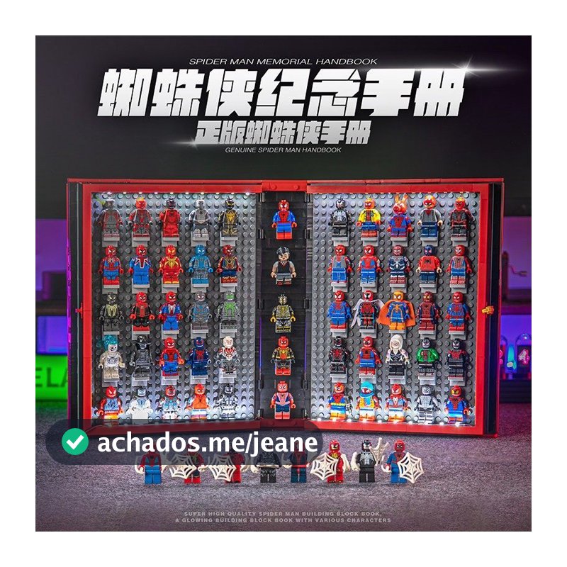 Marvel homem-aranha conjunto completo minifigura blocos de construção Pop-up livro menino montado brinquedos presentes d