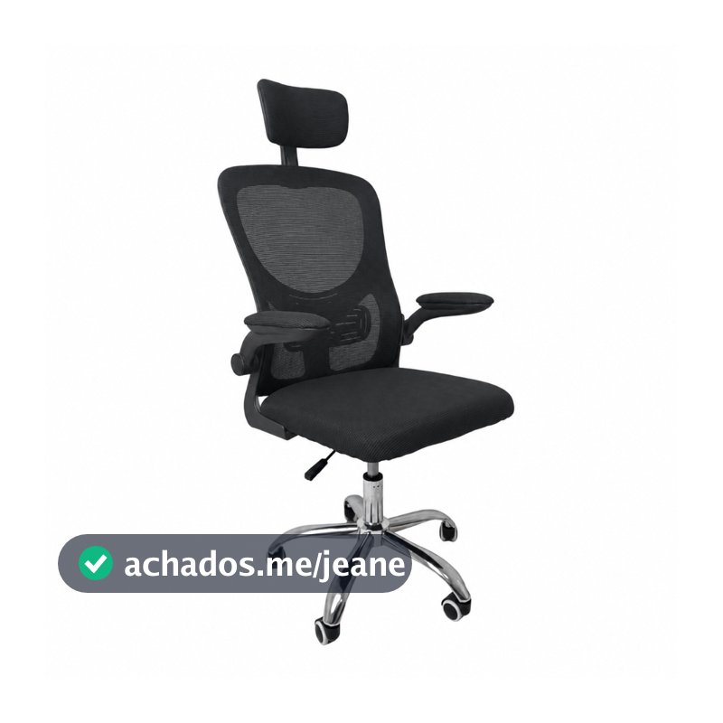 Cadeira Diretor Vegas Ergonômica Tela Mesh Respirável Apoio Lombar Apoio de Cabeça Ajustável Braços Retráteis