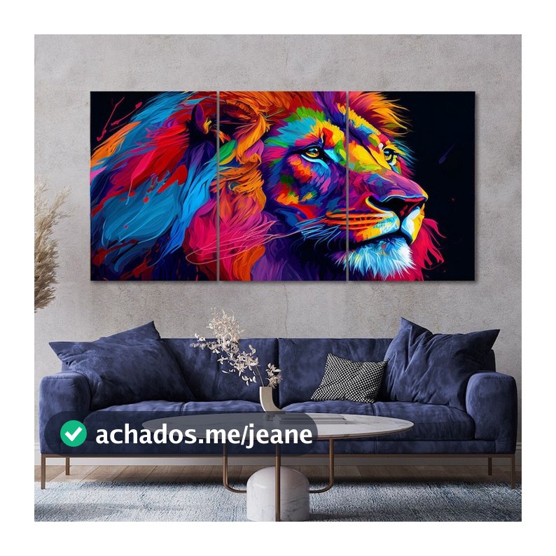 Quadro Decorativo Leão Amimais  , decoração casa Quadro Decorativo Leão rei tamanho grande Decoração para sala casa cozinha quarto Quadro decorativo Leão Moderno Decoração Corpo Retro arte #08