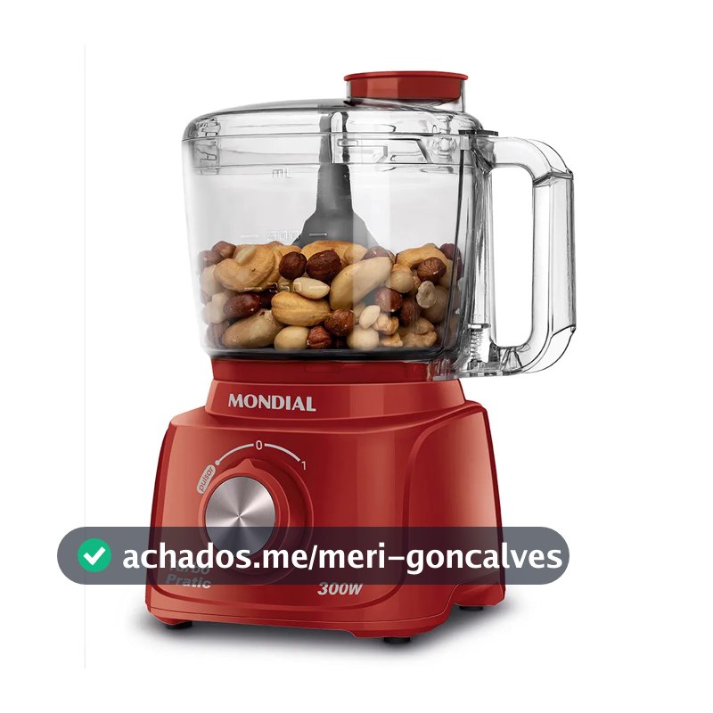 Mini Processador de Alimentos Mondial Turbo Pratic 300W MP-16-R