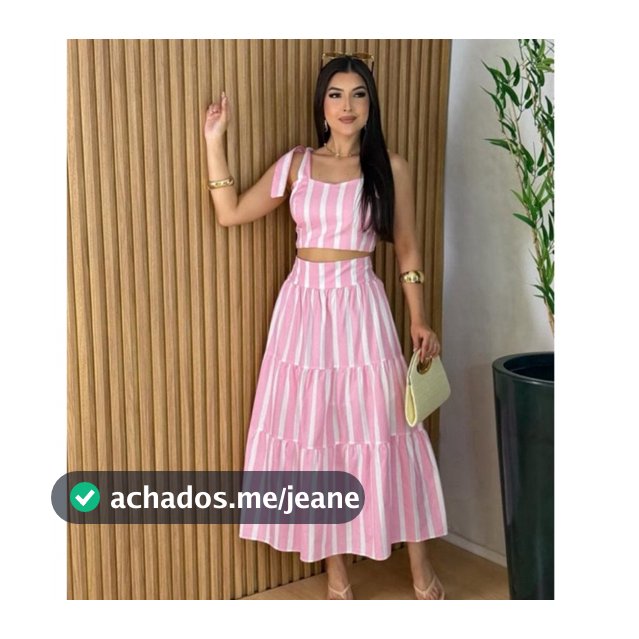 Conjunto  Sofia Saia e Cropped Casual Moda Verão Praia Butique