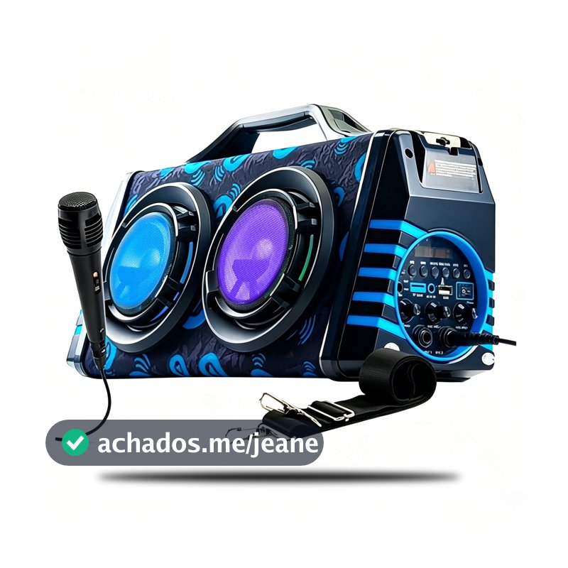 Caixa de Som Grande Potente Portátil Bluetooth com Microfone 60W Multimídia XDG-37 MARCA XTRAD