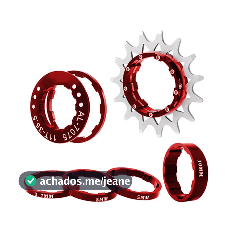 Kit Cog Single Adaptador Coroa Roda Unica Livre Cassete Grau Gta 14 16d Bike Speed Bmx Mtb