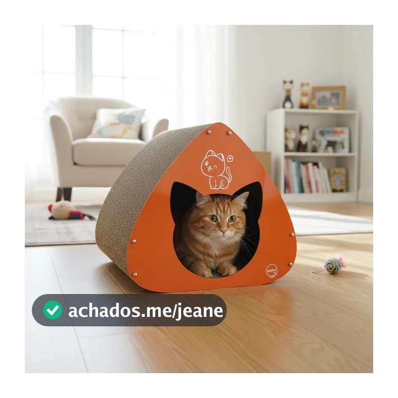 Casinha Para Gatos Com Arranhador 2 Rampas Papelão