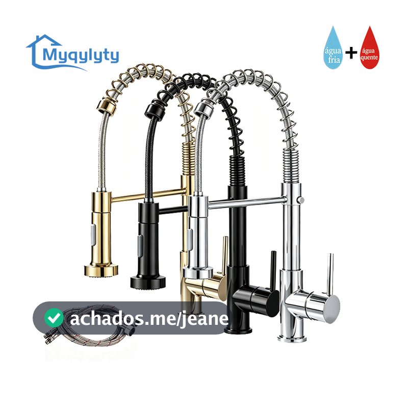 Torneira de cozinha monocomando da série Gourmet, com chuveirinho de extração, em material metálico