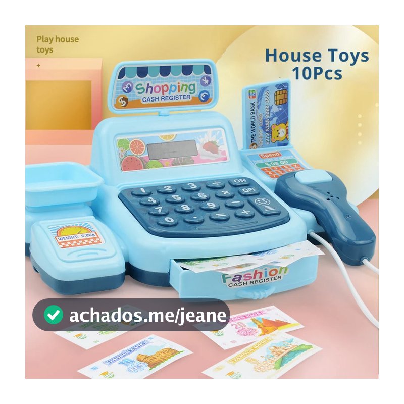 Simulação Infantil Brinquedos Compras Casa Supermercado Caixa Iluminação Efeitos Sonoros