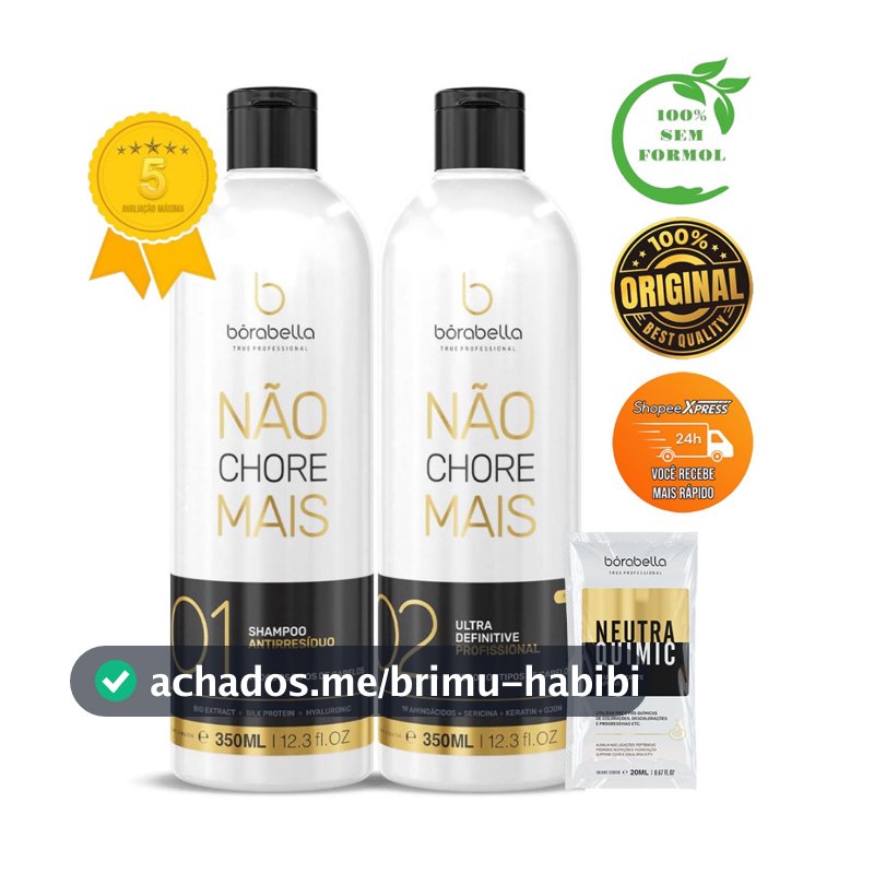 Kit Borabella Progressiva Sem Formol Não Chore Mais 350ml