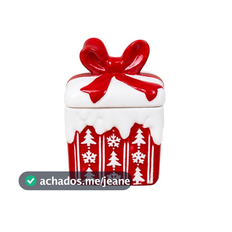 Porta-Objetos Bomboniere Natalino Cerâmica 15x10cm Caixa De Presente Decoração de Natal Criativa