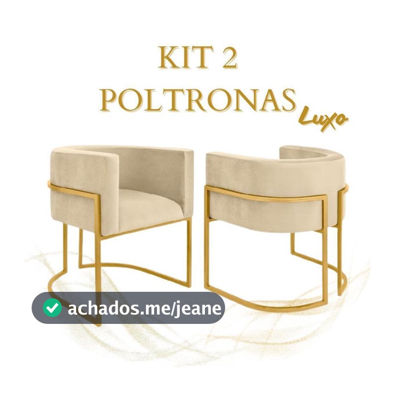 kit 2 Poltronas Decorativa Cadeira de Consultório Clinica Recepção Sala Mesa Jantar