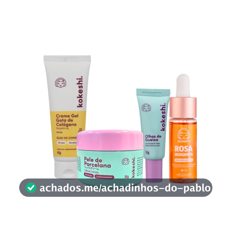 Kit Renovadores Gota de Colágeno e Rosa Mosqueta Kokeshi