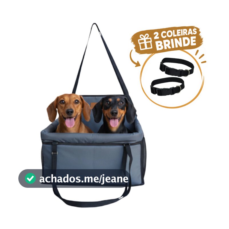 Cadeirinha Assento Para 2 Pets Juntos de Carro Cadeira Transporte Para Cachorro Gato Até 15kg
