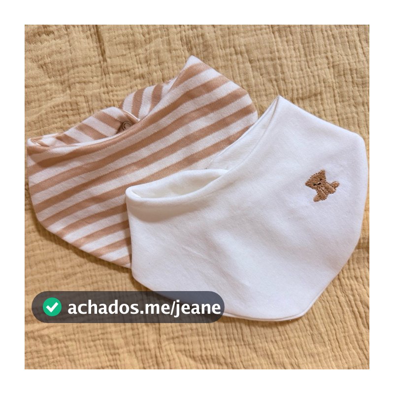 Babador Bandana Bordado Bebê  Boho Delicado Algodão Macio com Botão Enxoval Maternidade