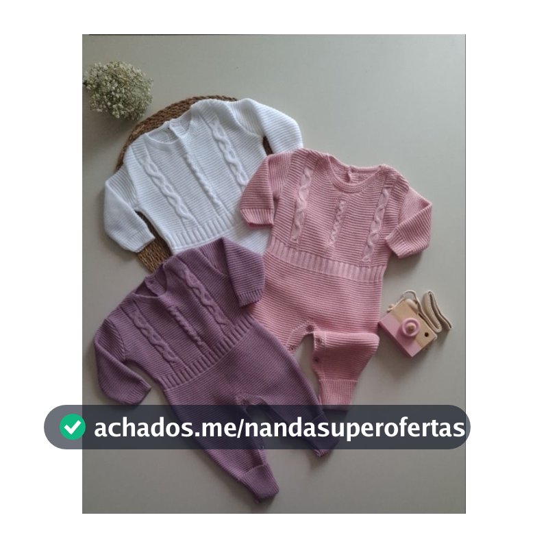 Macacão para Bebê Tricô Unissex  Menino Menina Tricot Recém Nascido Saída Maternidade