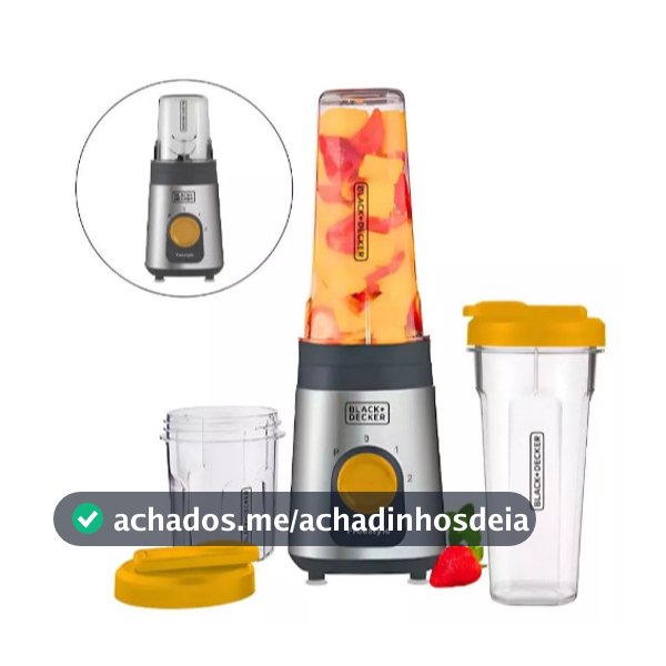 Liquidificador Portátil BlackDecker Lp320 Blender Inox Com Jarra de Plástico 300w 127v 220v Compacto
