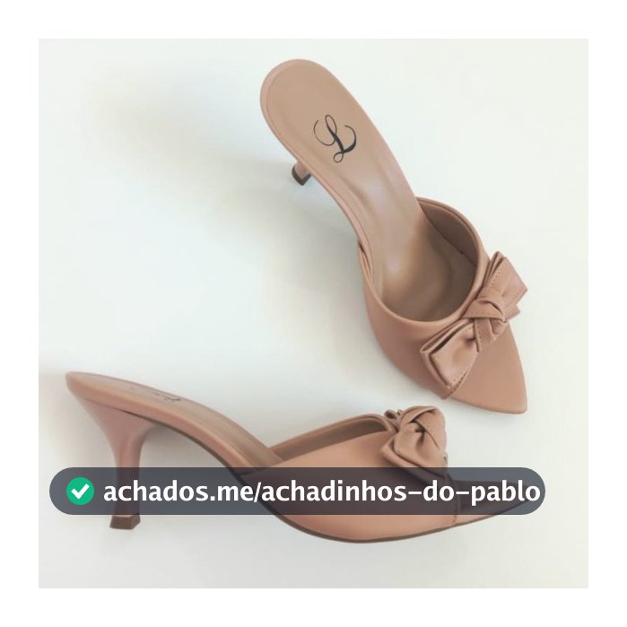 Tamanco Feminino Bico Folha Laco Nude Moda Sandalia Mulher Salto Fino