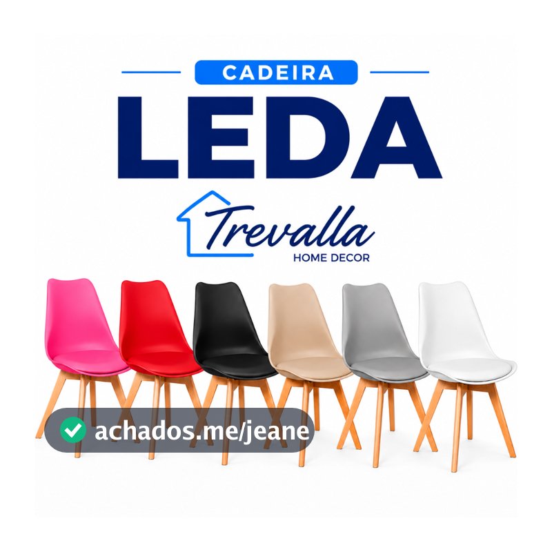 Kit 2 Cadeiras Charles Eames Leda Bitlar Base Madeira Couro PU Design Moderno