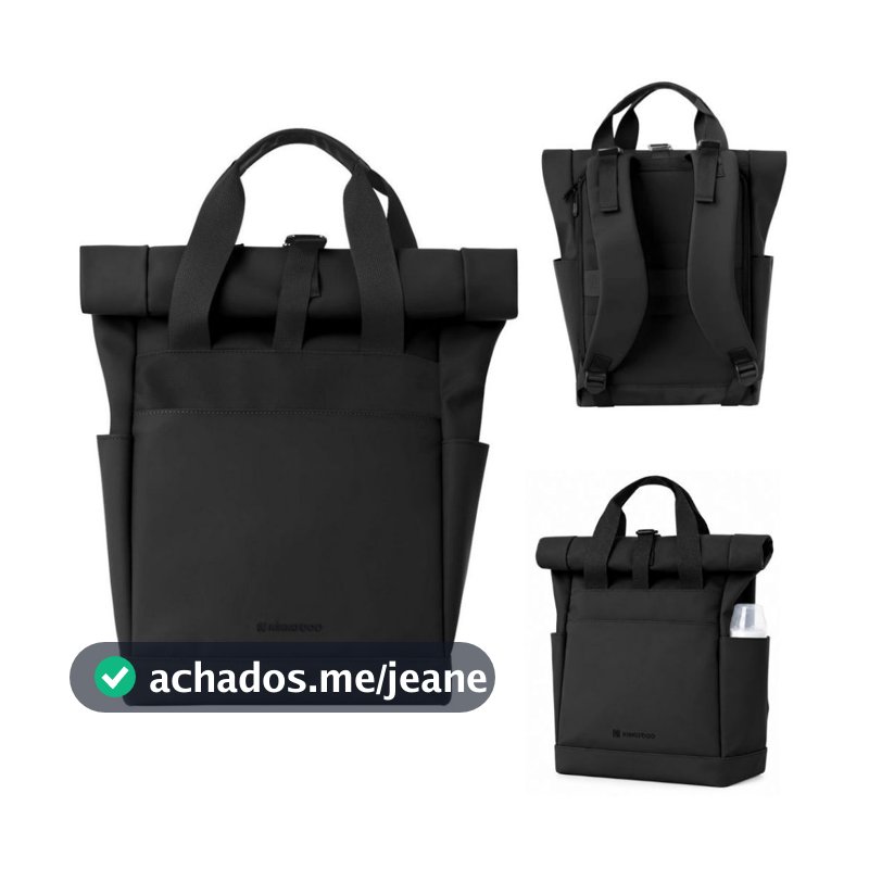 Bolsa Mochila Maternidade 2 em 1 Com Trocador e Porta Mamadeira Térmico Black Preto Cerise Kikkabo