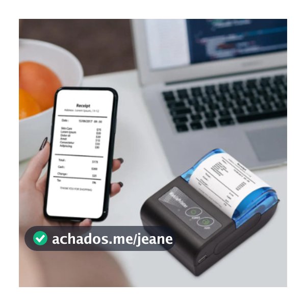 Mini Impressora Portátil Bluetooth Térmica Papel - 58mm Leve Compacta Rápida
