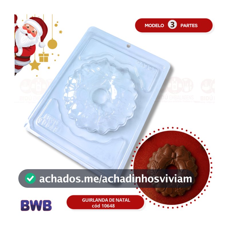 Forma BWB com Silicone (3 partes) Para Chocolate Guirlanda de Natal