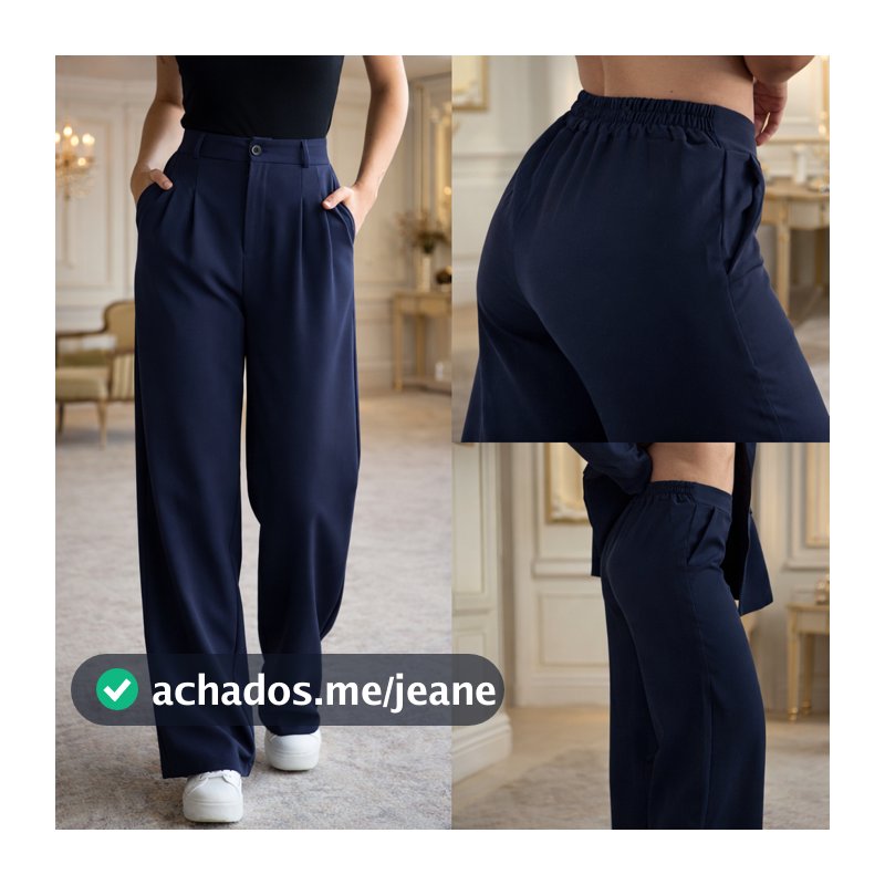 Calça Pantalona Alfaiataria Feminina COM ELÁSTICO NA CINTURA TECIDO DE QUALIDADE MELHOR QUE A DUNA