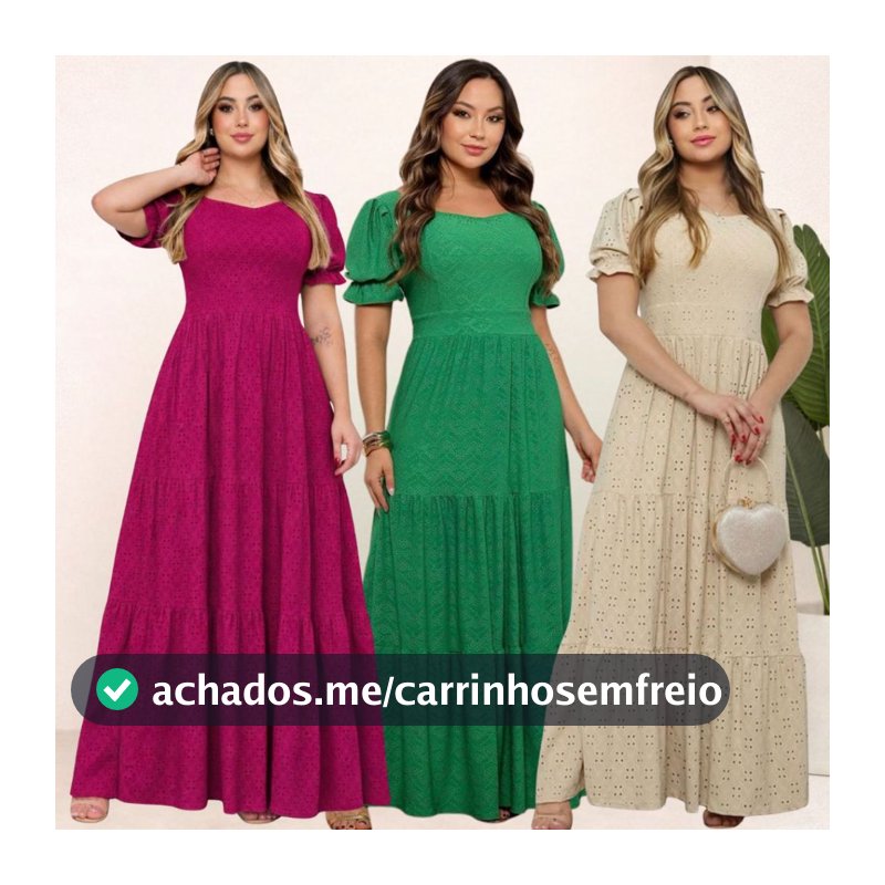 VESTIDO  LONGO TRÊS MARIAS  FEMININO LAISE  DE MALHA  COLORIDO