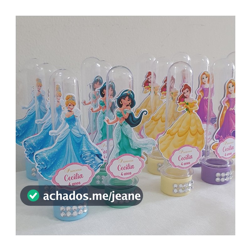 ENVIO RÁPIDO | Tubete personalizado Princesas | lembrancinha aniversario princesas | Tubete 3D das princesas