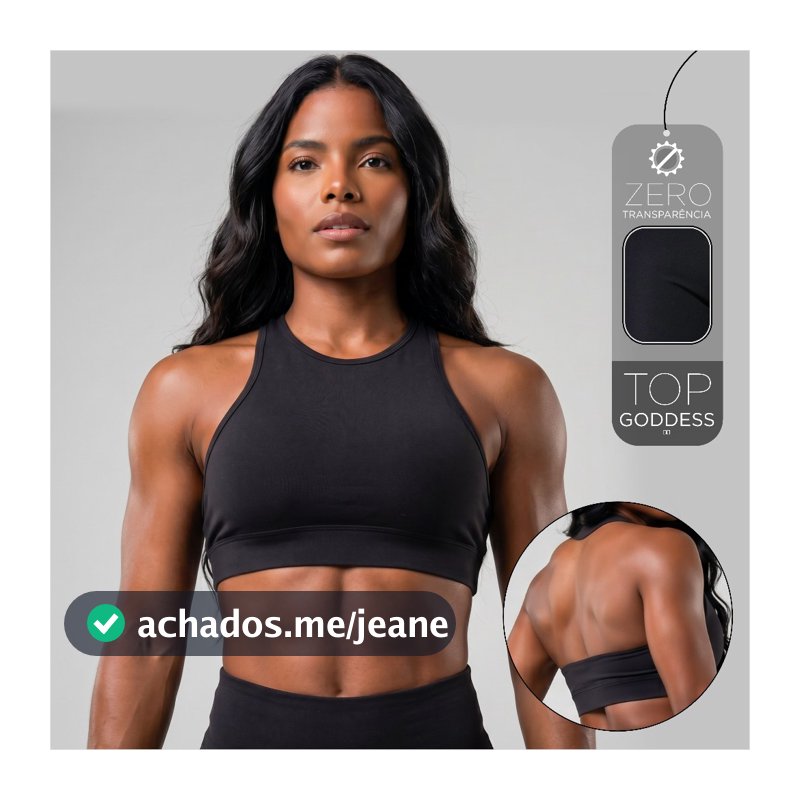 Top Fitness Feminino Frente Única Zero Transparência Sustentação Academia