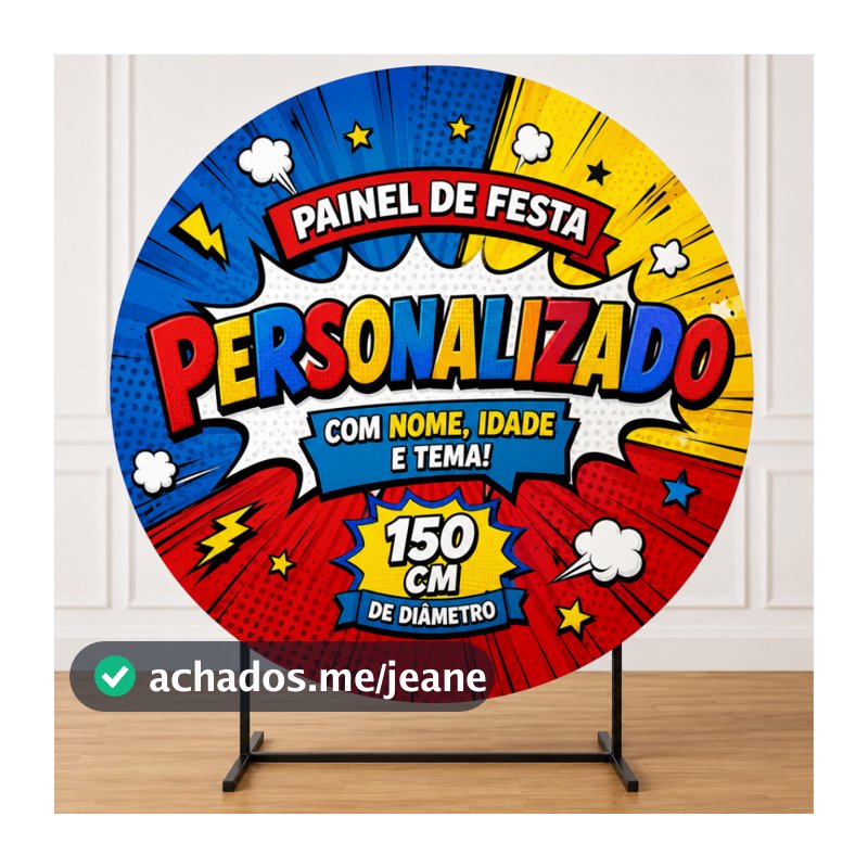 Painel Festa Redondo 1,50cm e 50cm Personalizado Infantil Evento Sua Arte que escolher Com Seu Tema Barato