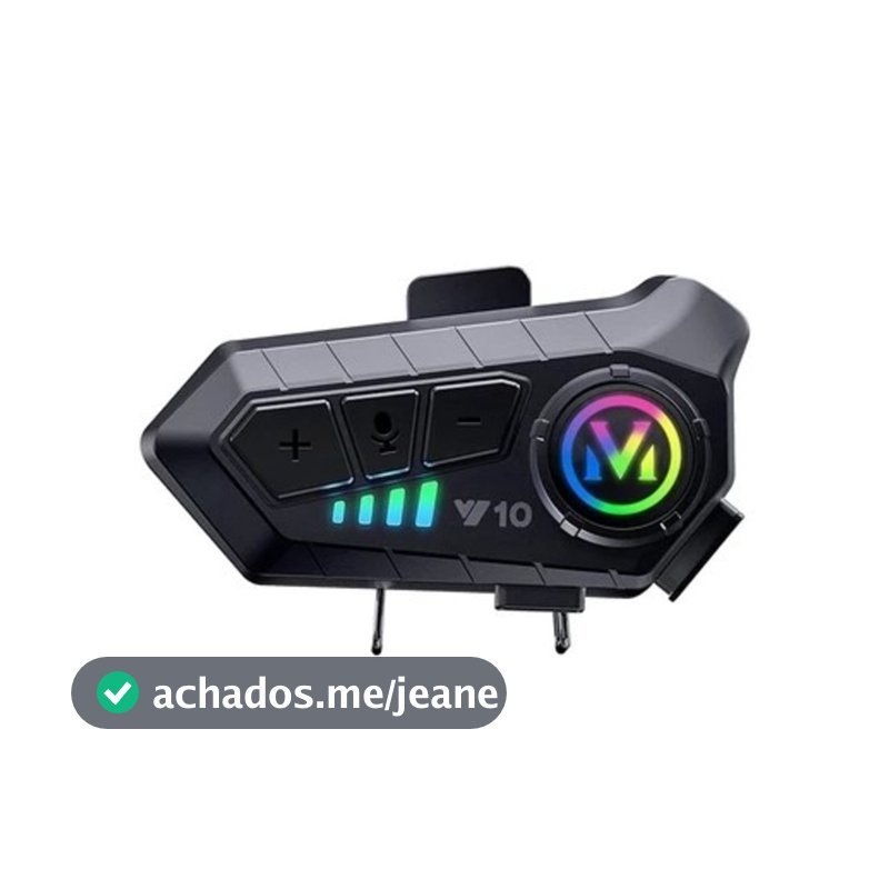 Fone De Ouvido Y10 Para Capacete Bluetooth Headset Rgb Sem Fio - UTILAR