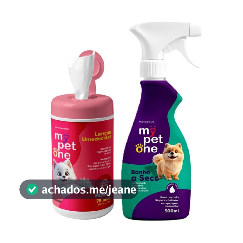 Kit Banho a Seco Cães Fêmeas + Lenço Umedecido Fêmeas Mypetone