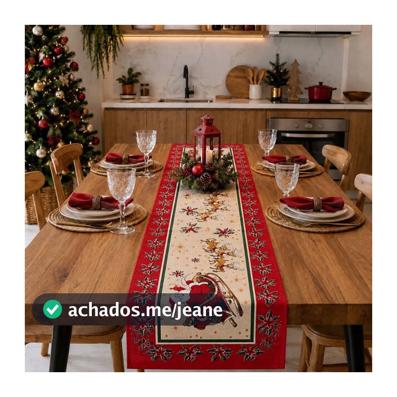 Caminho De Mesa Natal Decoração Para Ceia - Linhão VARIEDADE DE ESTAMPA
