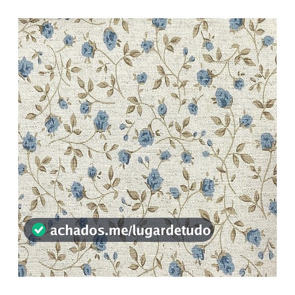 Tecido Linho Misto Floral Azul