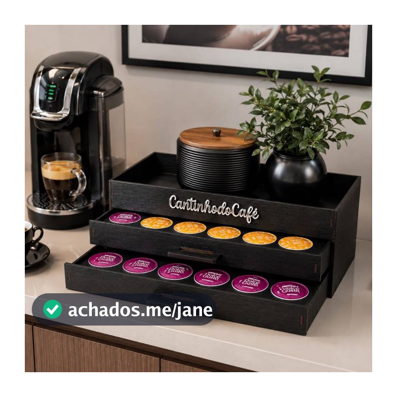 Suporte Porta Cápsulas Bandeja Cantinho do Café Gaveteiro C/ Puxador DolceGusto 3Corações Nespresso
