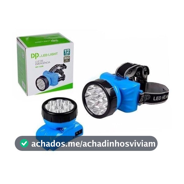 Lanterna De Cabeça 12 Leds Recarregável Dp 722b Caça Pesca