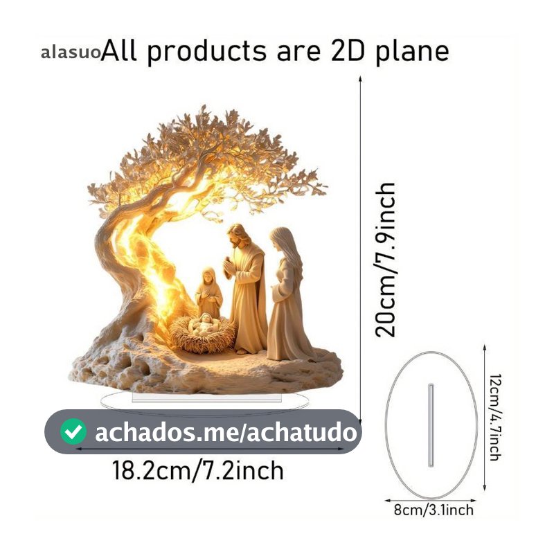 [ala] 2D Acrílico Plano Presépio Jesus Cena De Nascimento Ornamento Decoração De Mesa De Natal [Venda Quente]
