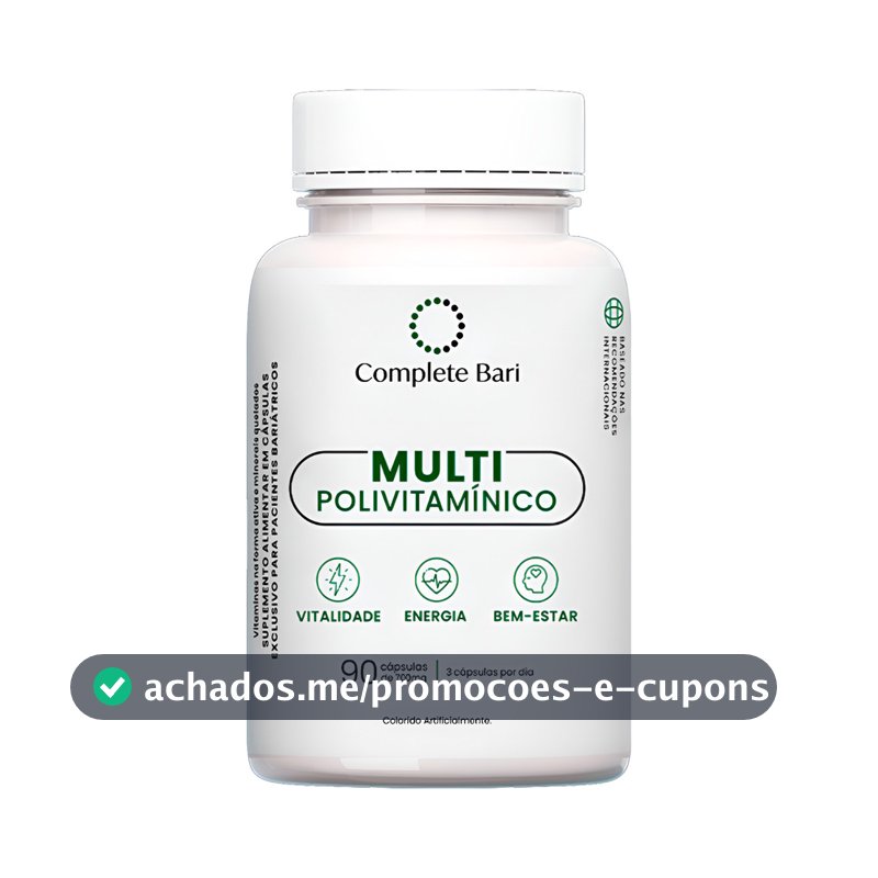 Complete Bari Suplemento Multivitamínico Bariátrico 90 Cápsulas 23 Nutrientes Vitaminas e Minerais