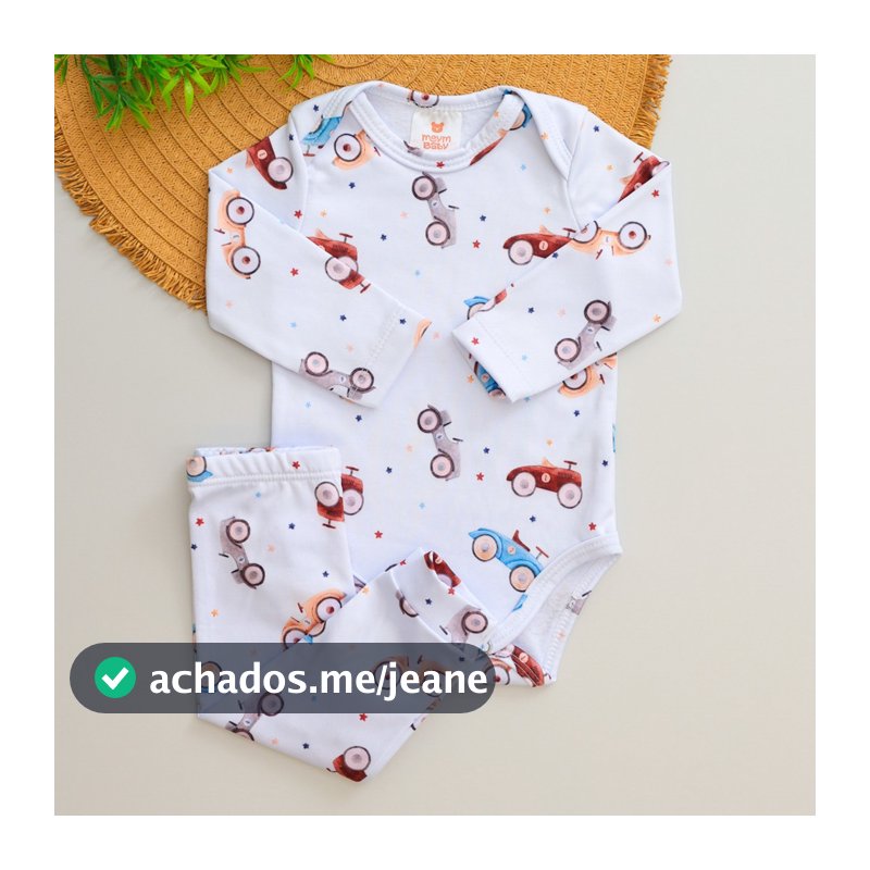 Conjunto Térmico Bebê Infantil Estamapa Carrinho Pagão Longo Quentinho Inverno Menino