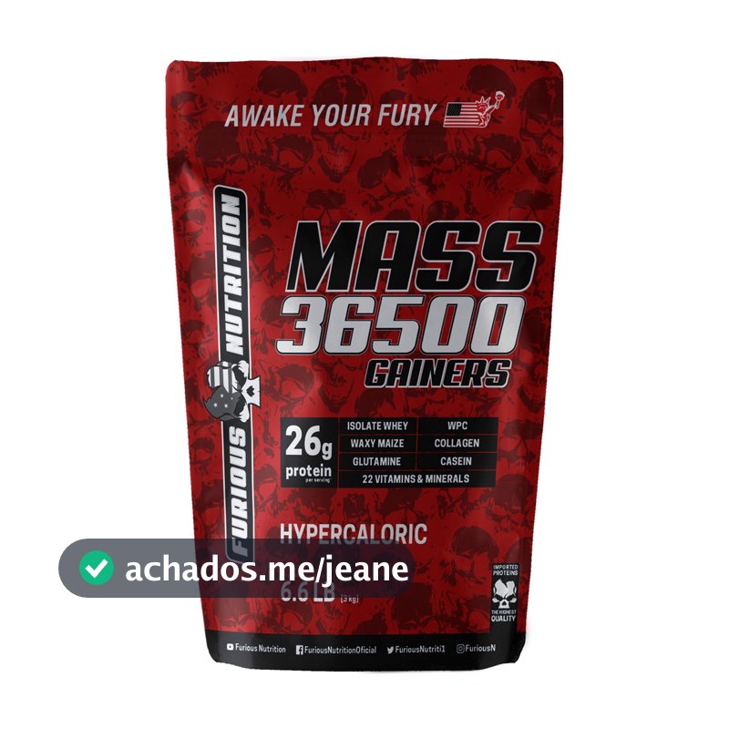 Hipercalórico - Mass 36500 Gainers 3Kg - Furious Nutrition