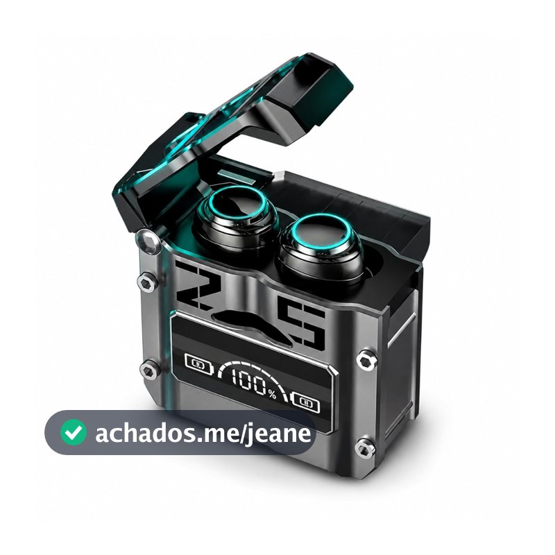 Fone De Ouvido Bluetooth5.3  M25 TWS Sem Fio Gamer Com Tela LED Som Surround Case Carregador Portátil Preto