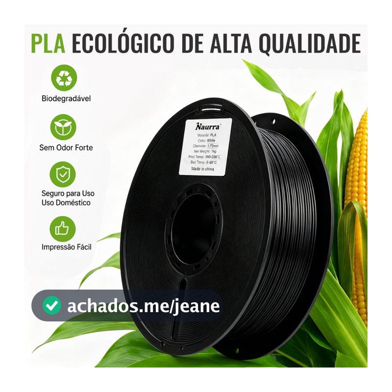 Filamento PETG/PLA Premium Outlet 1Kg 1,75mm para Impressora 3D FDM, Ultra Alta Velocidade 300mm/s Preto / Branco