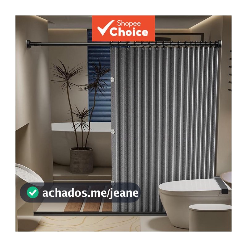 Divisor de Banheiro Pequeno para Separação Seca e Úmida, Cortina de Chuveiro Magnética Impermeável com Dobradiça, Sem